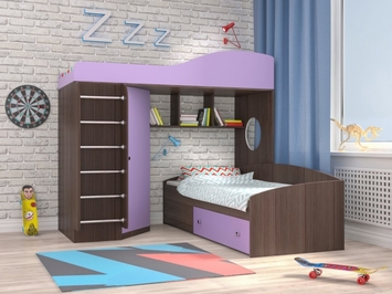 Кровать-чердак "Кадет-2" Ярофф Москва с металл. лестницей