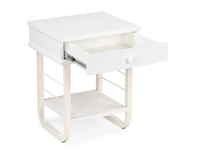 Прикроватная тумба Клео 2 белая/белая (Арт.511606)