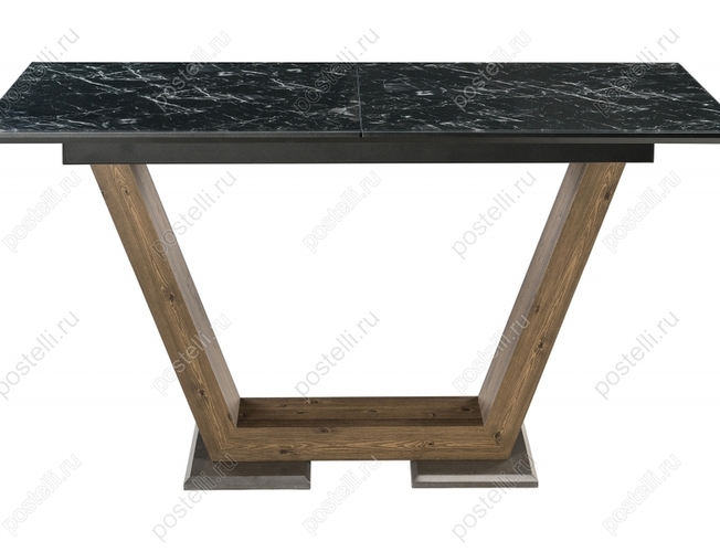 Стол на тумбе Иматра мрамор черный/черная шагрень (Арт 462388)