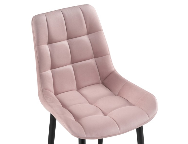 Стул на металлокаркасе Челси велюр розовый/черный (Арт.502087)