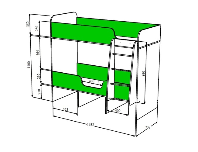 Кровать двухъярусная "Малыш Двойняшка" Ярофф Москва