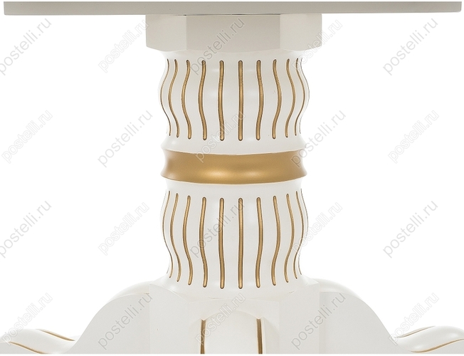 Обеденный стол Лорд молочный с золотой патиной (Арт. 406089)