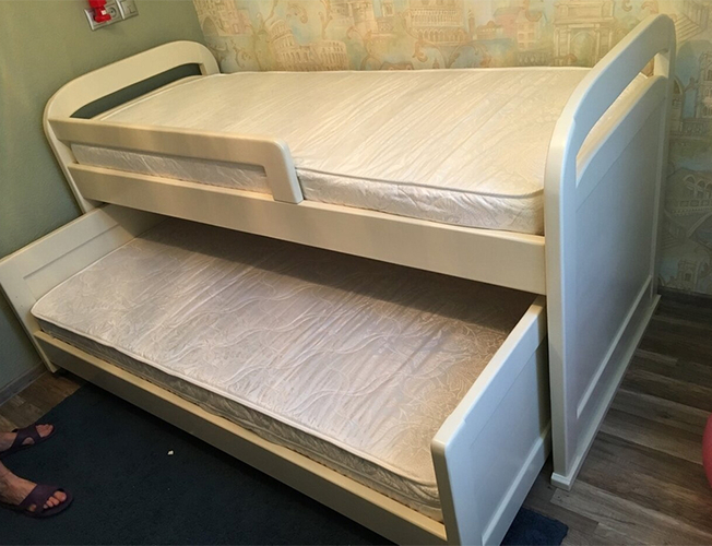 Выдвижная кровать для двоих Мурзилка с П-бортиками