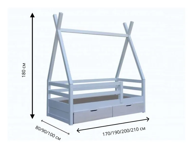 Детская кровать Велес Вигвам с ящиками