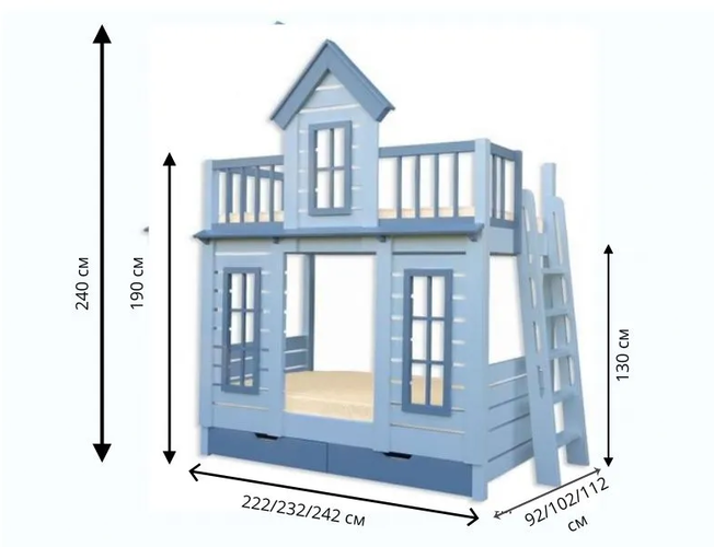 Двухъярусная кровать Велес Терем с ящиками