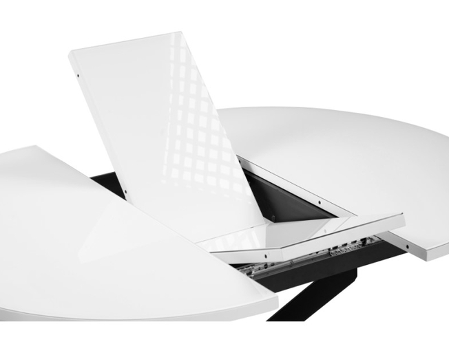 Стеклянный стол Лауриц раскладной черный/белый раскладной (Арт.504213)