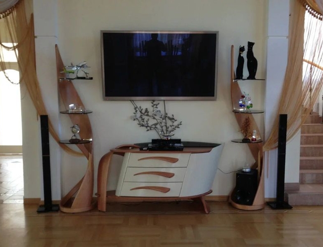 Тумба под ТВ Бразо без механизма, тонированное стекло