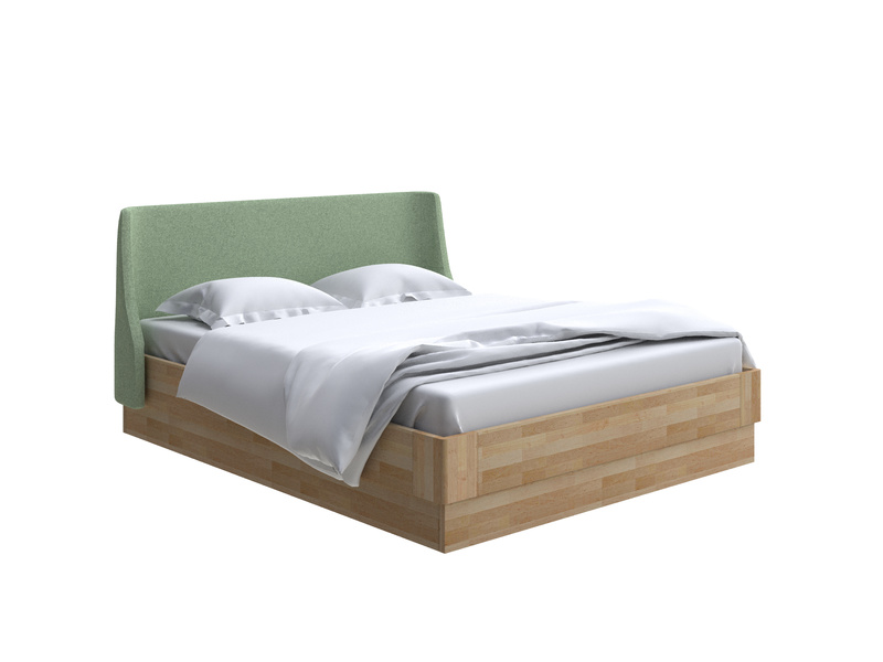 Кровать Lagom Side Wood с подъемным механизмом, Лама авокадо