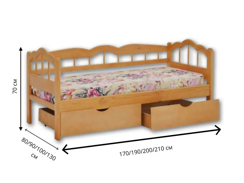 Кровать-диван Велес Жасмин (ерга) с ящиками